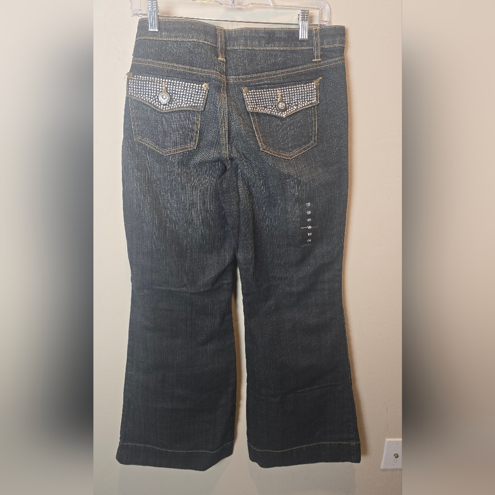 Bisou Bisou Michele Bohbot Stylish Black Denim Women's Jeans NWT - Picture 2 of 6